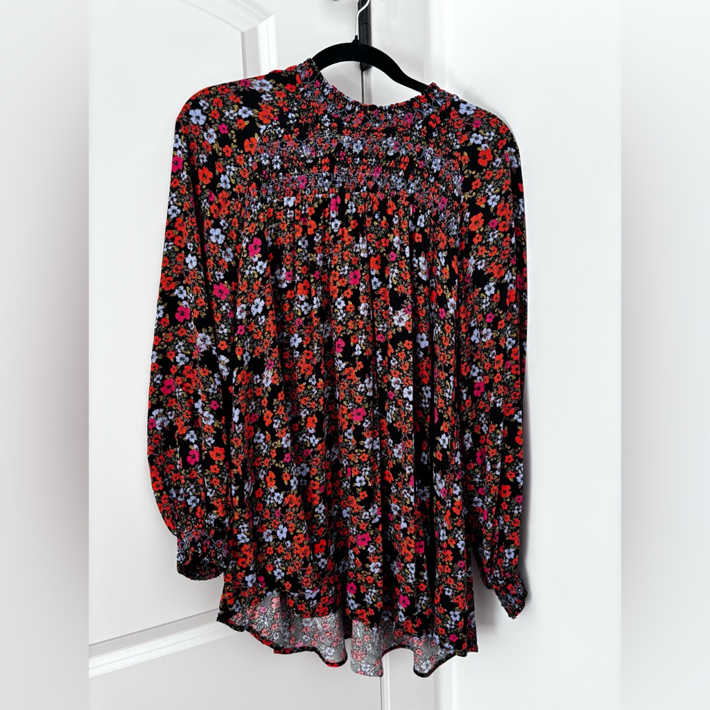 Free People Smocked Floral Mumu Top
